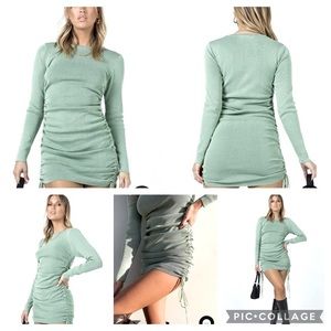 NWT LIONESS MILITARY MINDS LONG SLEEVE MINI DRESS SAGE | SIZE 6
